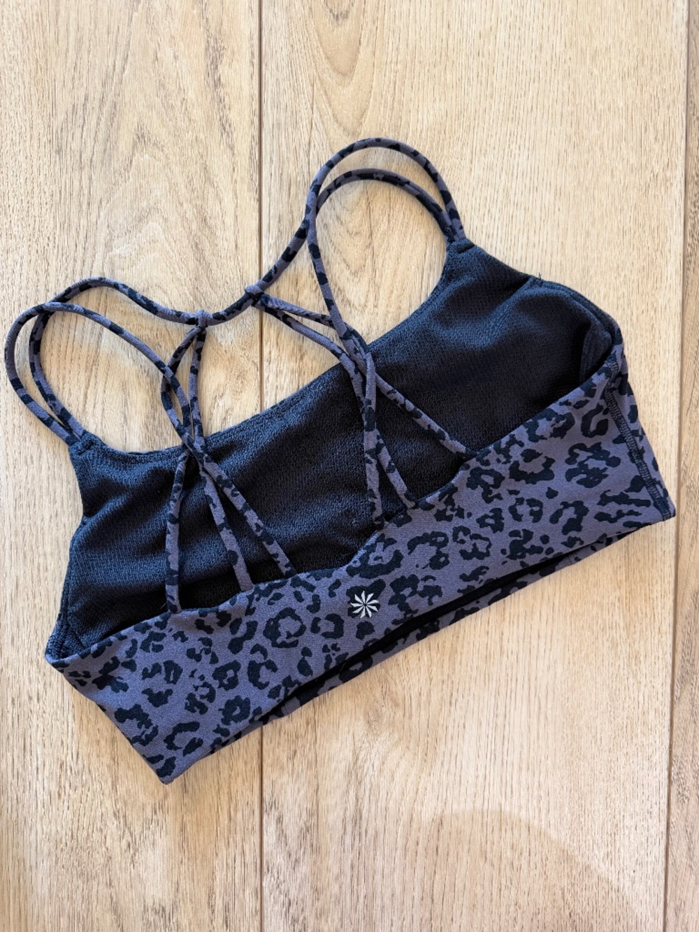 Athleta Leopard Print Sports Bra Size Small | Strappy Back Workout Bra
